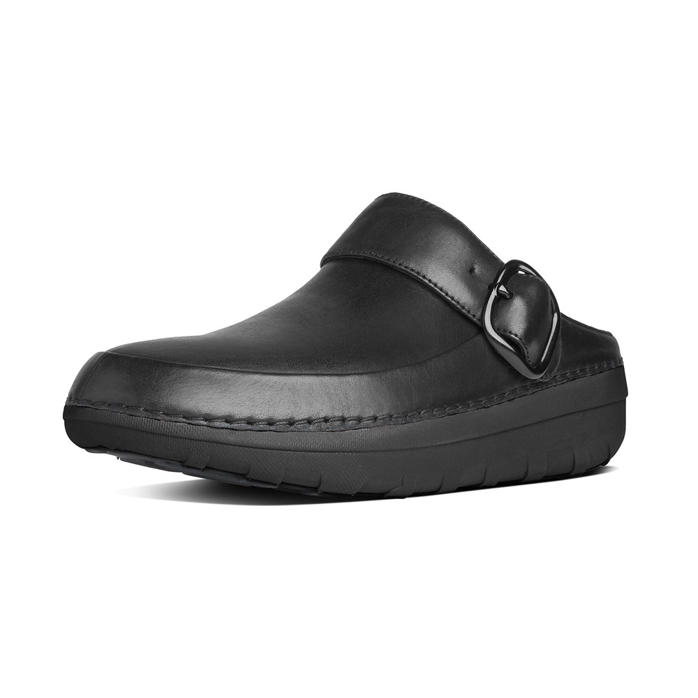 Fitflop Womens Clogs Black - Gogh Pro Superlight Leather - 75DWKNGAV